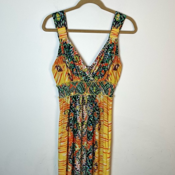 eei New York Vibrant Abstract Printed Vacation Maxi Dress Size 10 - Picture 3 of 11